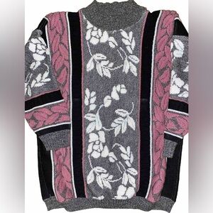 Vintage Slouchy Floral Oversized Sweater